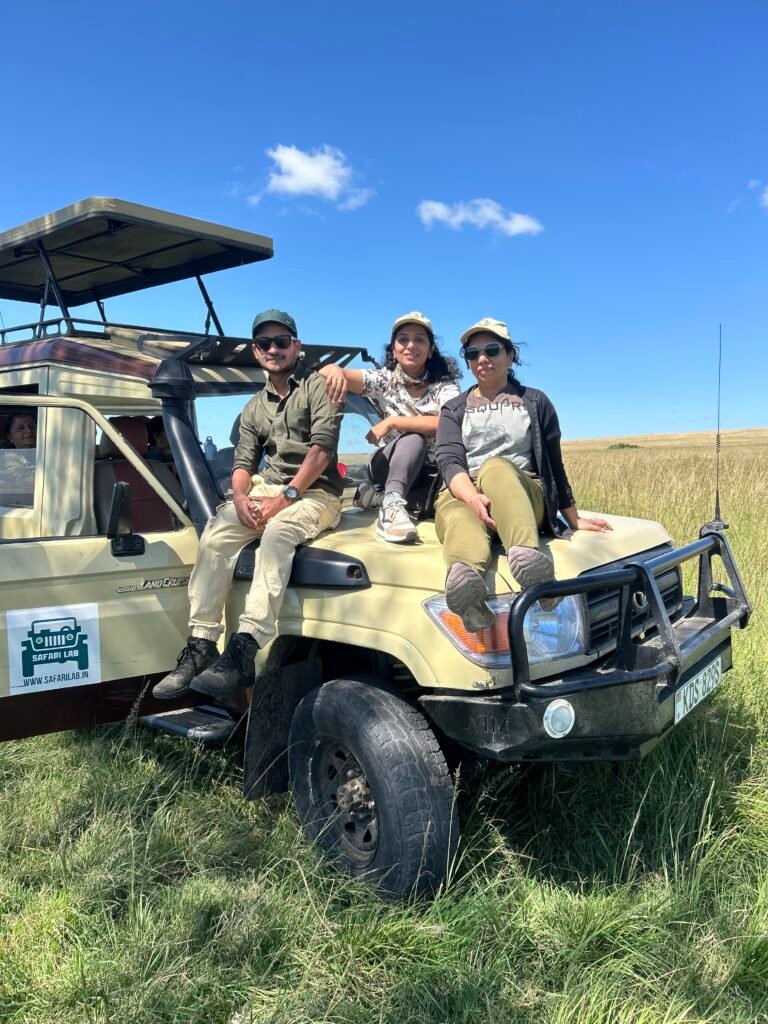 Safari Lab team in the field during a Masai Mara safari